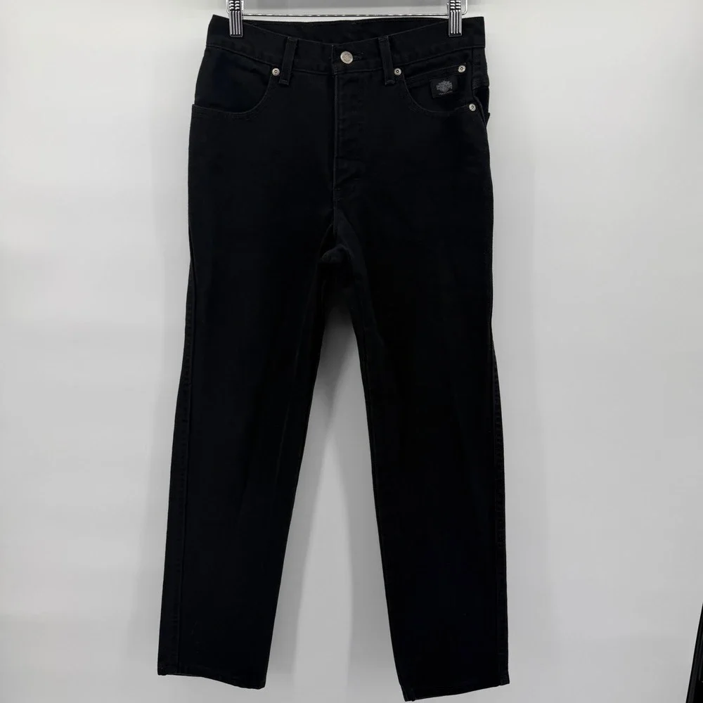 Harley-Davidson Jeans Women 8 PET Black Classic Straight High Rise Vintage 90s